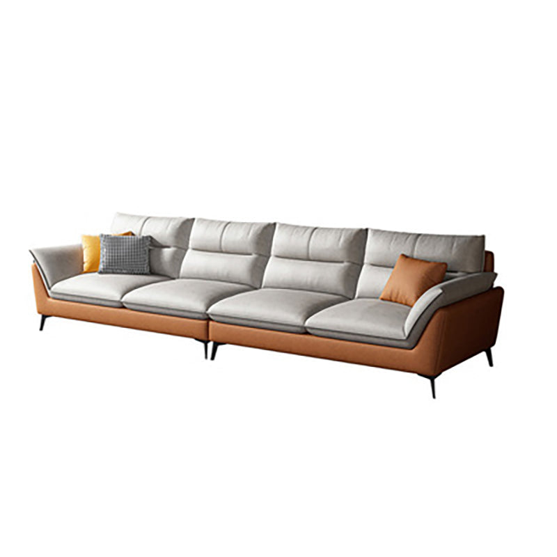 34.65" H Scandinavian Standard Pillow Top Arm Sofa With Biscuit Back 126"L x 35"W x 35"H Clearhalo 'furn' 'furn_sofas' 'Furniture' 'furniture_sofas' 'kitchen' 'kitchen_sofas' 'Living Room Furniture' 'Sofa' 'sofas' 4795734