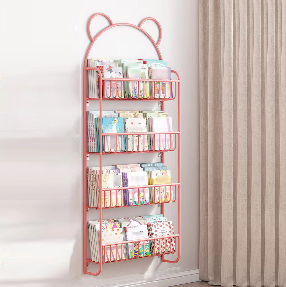 4.33"W Bookshelf Scandinavian Style Wall Mounted Bookcase for Office Study Room Pink Clearhalo 'Bookcases' 'furn' 'furn_bookcases' 'Furniture' 'furniture_bookcases' 'kitchen' 'kitchen_bookcases' 'Living Room Furniture' 'Office Furniture' 4803891