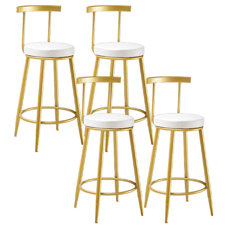 Nordic Style Upholstered Fabric Stools Armless Round Barstools for Home White 4 Piece Set Bar Stool(30"H) Clearhalo 'Bar Furniture' 'Bar Stools' 'bar_stools' 'furn' 'furn_bar_stools' 'Furniture' 'furniture_bar_stools' 'Kitchen & Dining Furniture' 4807521
