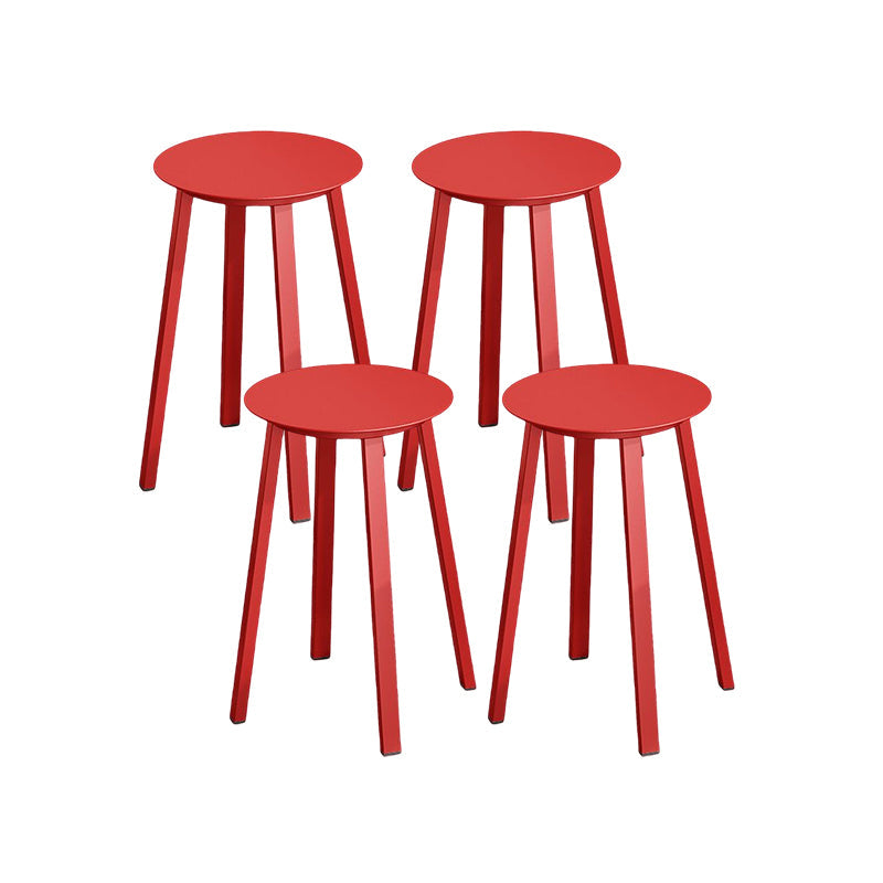 Modern Design Backless Swivel Barstools for Home Armless Stools with Metal Base Red 4 Piece Set Clearhalo 'Bar Furniture' 'Bar Stools' 'bar_stools' 'furn' 'furn_bar_stools' 'Furniture' 'furniture_bar_stools' 'Kitchen & Dining Furniture' 4807603