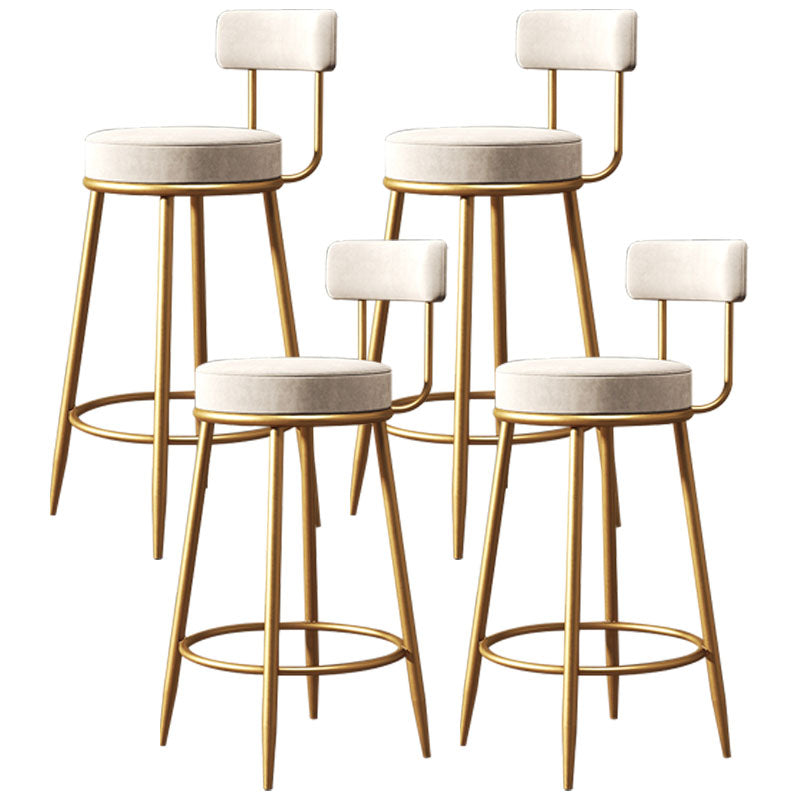 Nordic Design Low Back Armless Stools with Cushion Upholstered Counter Height Stool White 4 Piece Set Clearhalo 'Bar Furniture' 'Bar Stools' 'bar_stools' 'furn' 'furn_bar_stools' 'Furniture' 'furniture_bar_stools' 'Kitchen & Dining Furniture' 4807634