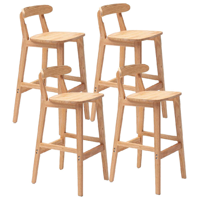 Scandinavian Upholstered Low Back Footrest Stool Matte Finish Rubberwood Barstool Wood 4 Piece Set Clearhalo 'Bar Furniture' 'Bar Stools' 'bar_stools' 'furn' 'furn_bar_stools' 'Furniture' 'furniture_bar_stools' 'Kitchen & Dining Furniture' 4807818