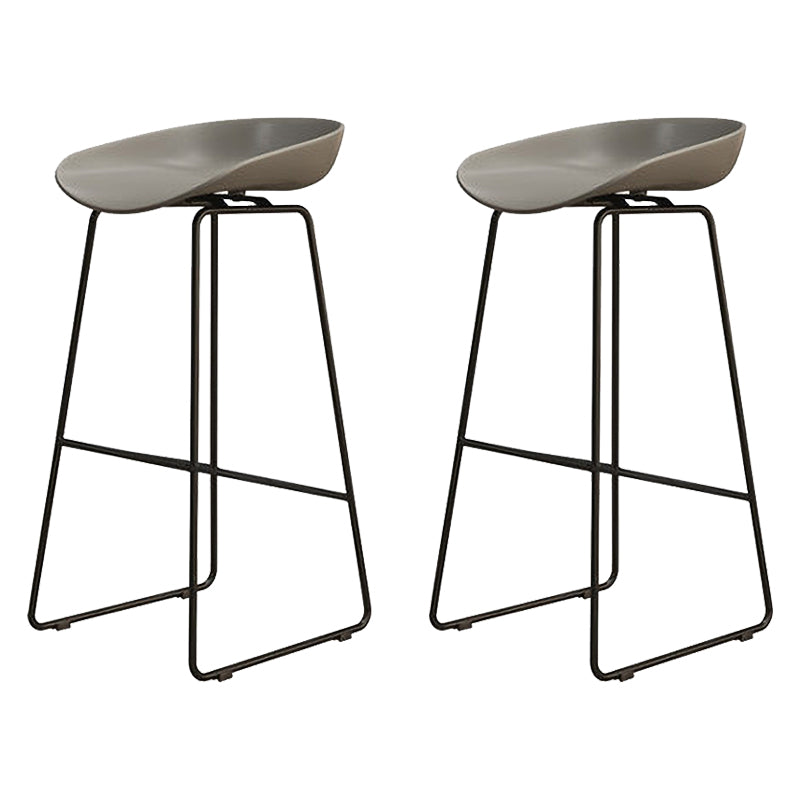 Modern Style Acrylic Counter Barstools for Home Bucket Low Back Stools Grey 2 Piece Set Clearhalo 'Bar Furniture' 'Bar Stools' 'bar_stools' 'furn' 'furn_bar_stools' 'Furniture' 'furniture_bar_stools' 'Kitchen & Dining Furniture' 4808005