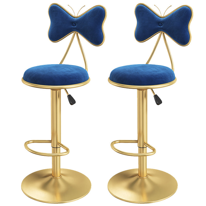 Scandinavian Style Adjustable Height Stools for Home Upholstered Bar Stools Blue 2 Piece Set Bar Stool(31"H) Clearhalo 'Bar Furniture' 'Bar Stools' 'bar_stools' 'furn' 'furn_bar_stools' 'Furniture' 'furniture_bar_stools' 'Kitchen & Dining Furniture' 4808126