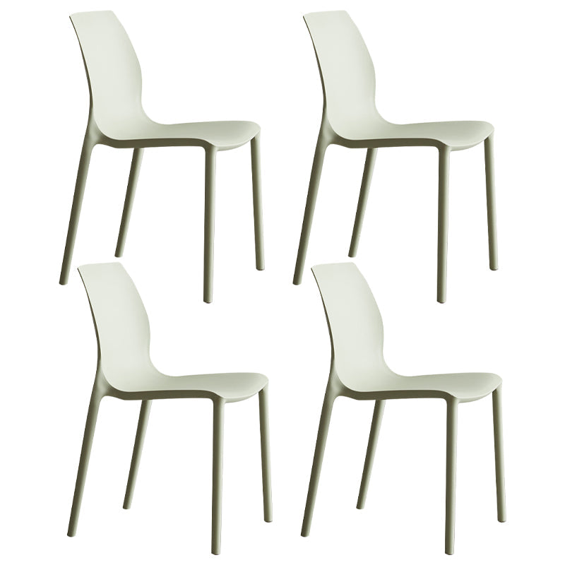 Plastic Scandinavian Dining Kitchen Room Side Chair Solid Back Chair Green Set of 4 Clearhalo 'Dining Chairs' 'Dining Tables & Seating' 'dining_chair' 'Furniture' 'furniture_dining_chair' 'Kitchen & Dining Furniture' 4809361