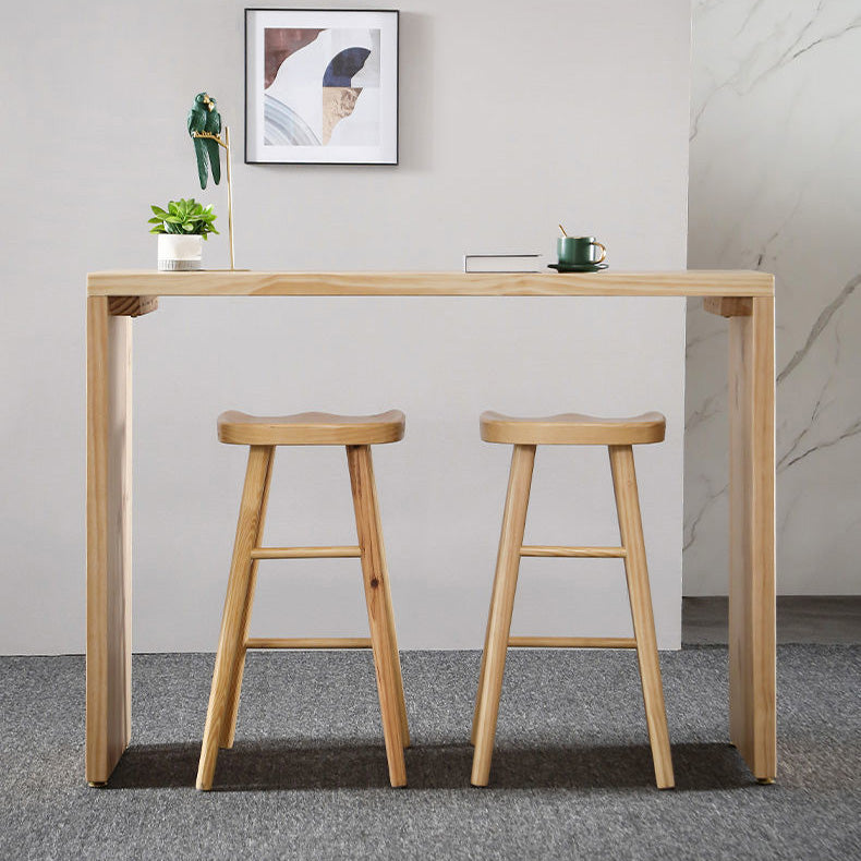Rectangle Bar Table Wood Contemporary Bar Table with Sled Base 63"L x 15.7"W x 41.3"H Clearhalo 'Bar Furniture' 'Bar Tables' 'bar_tables' 'Furniture' 'furniture_bar_tables' 'Kitchen & Dining Furniture' 4816657