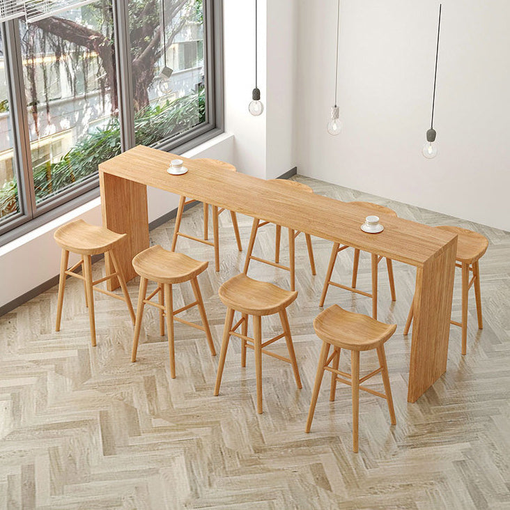 Contemporary Wooden Table Dining Bar Counter Table for Kitchen 102.4"L x 15.7"W x 41.3"H Without Chairs Clearhalo 'Bar Furniture' 'Bar Tables' 'bar_tables' 'furn' 'furn_bar_tables' 'Furniture' 'furniture_bar_tables' 'Kitchen & Dining Furniture' 4816832