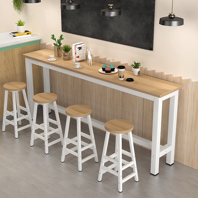Modern Rectangle Wooden Table Dining Bar Counter Table for Home 86.6"L x 15.7"W x 39.4"H Clearhalo 'Bar Furniture' 'Bar Tables' 'bar_tables' 'Furniture' 'furniture_bar_tables' 'Kitchen & Dining Furniture' 4816921