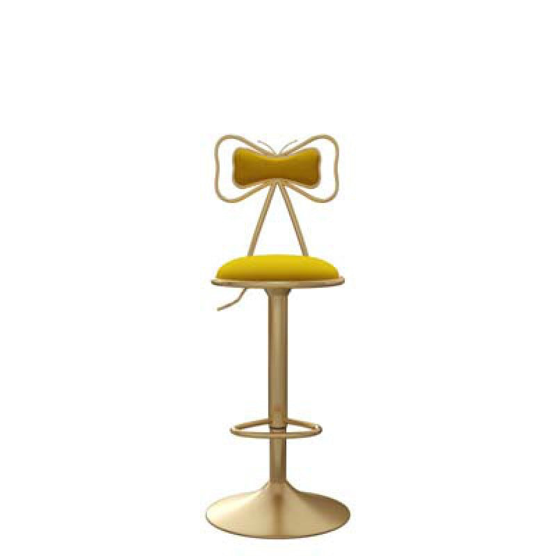 Glam Upholstered Home Stool Matte Finish Footrest Low Back Barstool Golden 1 Piece Clearhalo 'Bar Furniture' 'Bar Stools' 'bar_stools' 'furn' 'furn_bar_stools' 'Furniture' 'furniture_bar_stools' 'Kitchen & Dining Furniture' 4817022