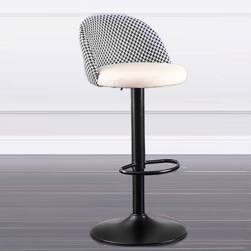 Contemporary Leather Home Stool Matte Finish Adjustable Footrest Barstool Off-White 1 Piece Bar Stool(31"H) Clearhalo 'Bar Furniture' 'Bar Stools' 'bar_stools' 'furn' 'furn_bar_stools' 'Furniture' 'furniture_bar_stools' 'Kitchen & Dining Furniture' 4817145