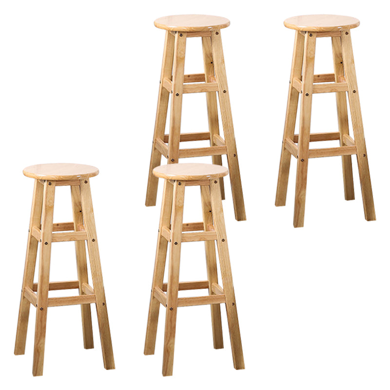 Modern Armless Backless Counter Stool Wood Cafe Bar Stool with Seat and Pedal 4 Piece Set Bar Stool(31"H) Clearhalo 'Bar Furniture' 'Bar Stools' 'bar_stools' 'furn' 'furn_bar_stools' 'Furniture' 'furniture_bar_stools' 'Kitchen & Dining Furniture' 4817246