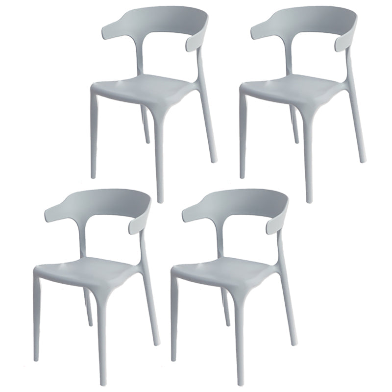 Modern Style Plastic Side Chair Open Back Dining Side Chair 17"x18"x30" Grey 4 Piece Set Clearhalo 'Dining Chairs' 'Dining Tables & Seating' 'dining_chair' 'furn' 'furn_dining_chair' 'Furniture' 'furniture_dining_chair' 'Kitchen & Dining Furniture' 4818659