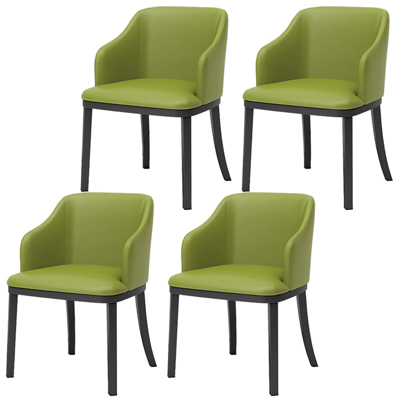 Modern Metal Dining Arm Chair Upholstered Side Chair for Dining Room Turquoise 4 Piece Set Clearhalo 'Dining Chairs' 'Dining Tables & Seating' 'dining_chair' 'furn' 'furn_dining_chair' 'Furniture' 'furniture_dining_chair' 'Kitchen & Dining Furniture' 4819094