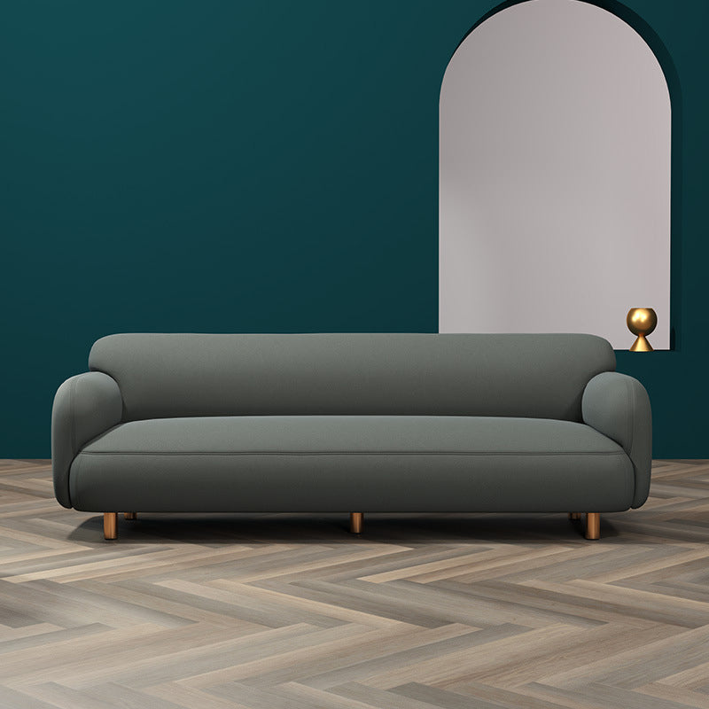 Cushioned Backrest Sponge Cushioned Upholstery Orange/orange/smoky Grey/off-white Sofa Smoke Gray Clearhalo 'Furniture' 'furniture_sofas' 'kitchen' 'kitchen_sofas' 'Living Room Furniture' 'Sofa' 'sofas' 4820437