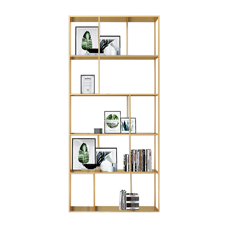 Scandinavian Style Bookshelf Vertical Bookcase for Home Office and Study Room Gold Clearhalo 'Bookcases' 'furn' 'furn_bookcases' 'Furniture' 'furniture_bookcases' 'kitchen' 'kitchen_bookcases' 'Living Room Furniture' 'Office Furniture' 4823501