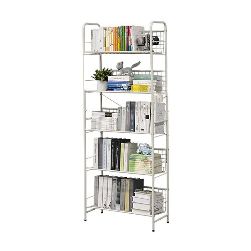 Contemporary Style Bookshelf White Bookcase for Home Office Study Room 27.6"L x 11.8"W x 67.7"H Clearhalo 'Bookcases' 'furn' 'furn_bookcases' 'Furniture' 'furniture_bookcases' 'kitchen' 'kitchen_bookcases' 'Living Room Furniture' 'Office Furniture' 4826915