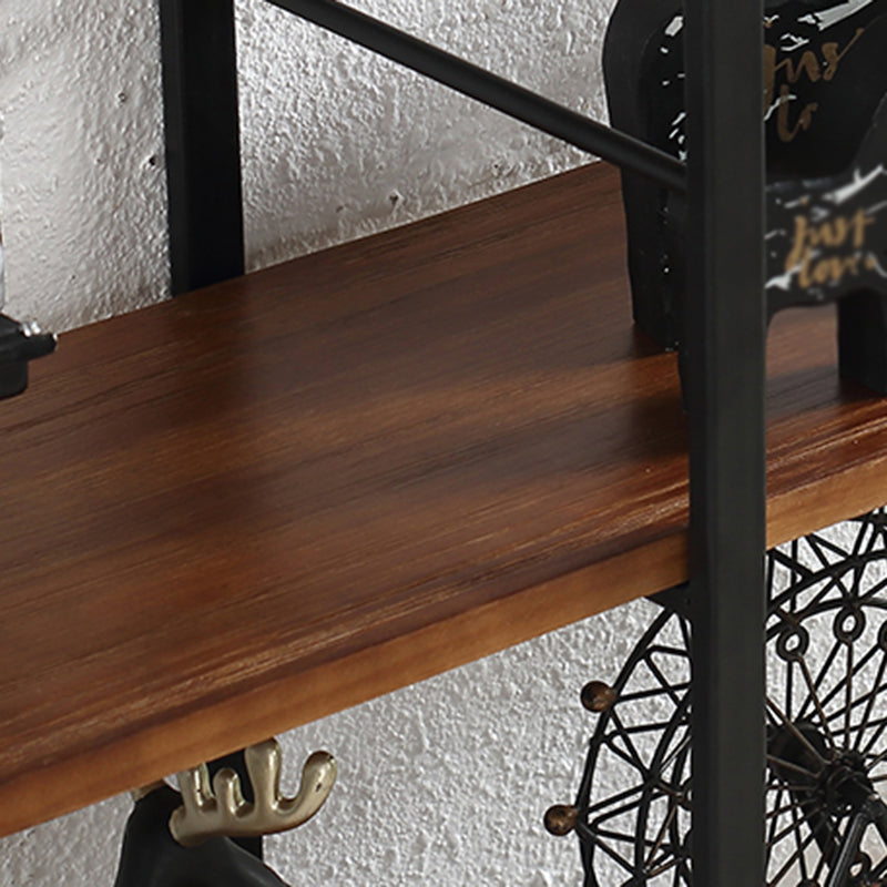 Wall Unit Industrial Bookshelf with Iron Frame Pine Wood Bookshelf Clearhalo 'Bookcases' 'furn' 'furn_bookcases' 'Furniture' 'furniture_bookcases' 'kitchen' 'kitchen_bookcases' 'Living Room Furniture' 'Office Furniture' 4826970