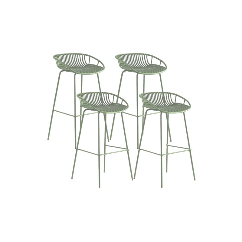 Contemporary Metal Bar Stool Bucket Counter Bar Stool with Metal Legs Green 4 Piece Set Clearhalo 'Bar Furniture' 'Bar Stools' 'bar_stools' 'furn' 'furn_bar_stools' 'Furniture' 'furniture_bar_stools' 'Kitchen & Dining Furniture' 4830293
