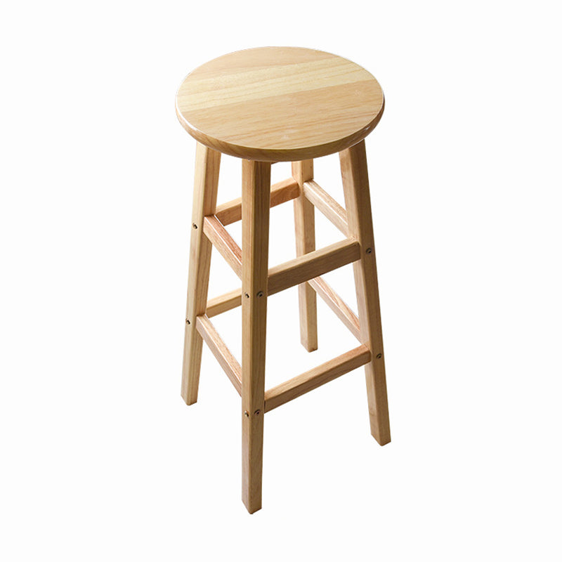 Minimalist Design Solid Wood Bar Stool Backless Counter Chair with Wood Base 1 Piece Bar Stool(31"H) Clearhalo 'Bar Furniture' 'Bar Stools' 'bar_stools' 'furn' 'furn_bar_stools' 'Furniture' 'furniture_bar_stools' 'Kitchen & Dining Furniture' 4830504