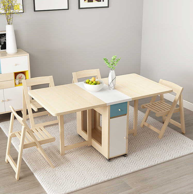 Modern Folding Dining Table Set 1/2/3/5 Pieces Dining Set for Home Use 5 Pieces: Table, 4 Chairs Clearhalo 'Dining Room Sets' 'Dining Tables & Seating' 'dining_room_set' 'furn' 'furn_dining_room_set' 'Furniture' 'furniture_dining_room_set' 'Kitchen & Dining Furniture' 4830542