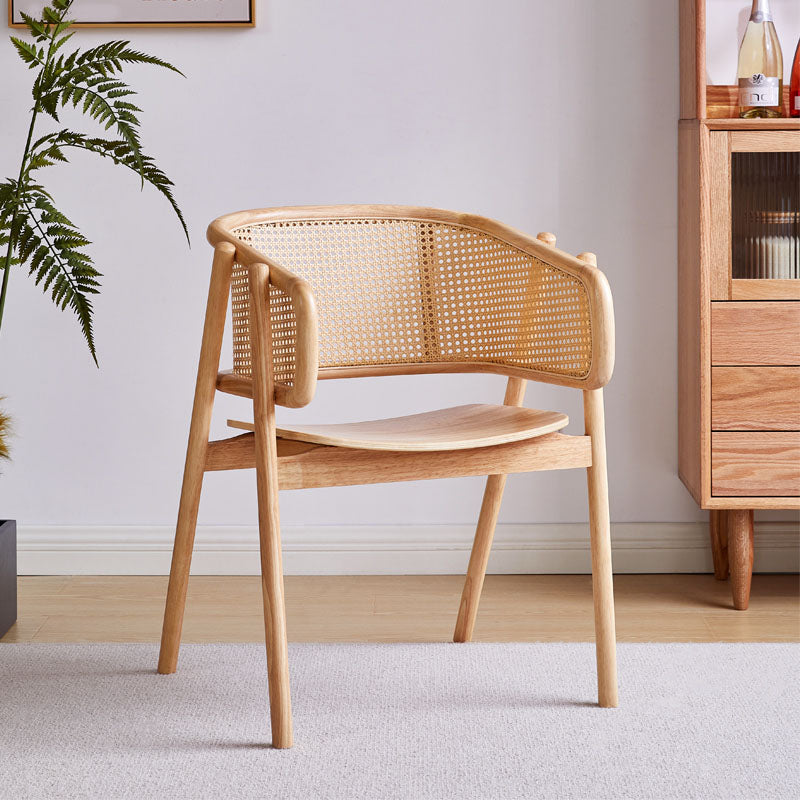 Contemporary Wood Home Dining Arm Chair Open Back Dining Side Chair Wood Natural Clearhalo 'Dining Chairs' 'Dining Tables & Seating' 'dining_chair' 'furn' 'furn_dining_chair' 'Furniture' 'furniture_dining_chair' 'Kitchen & Dining Furniture' 4832474