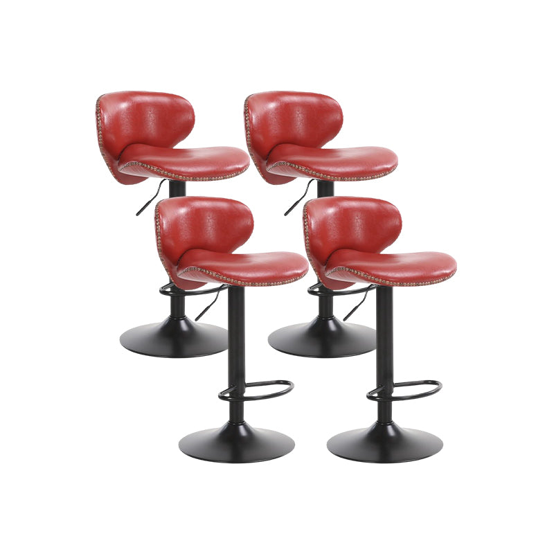 Modern Liftable Bar-stool PU Leather Counter Bar Stool with Metal Legs for Bristol Red 4 Piece Set Bar Stool(31"H) Clearhalo 'Bar Furniture' 'Bar Stools' 'bar_stools' 'furn' 'furn_bar_stools' 'Furniture' 'furniture_bar_stools' 'Kitchen & Dining Furniture' 4839309