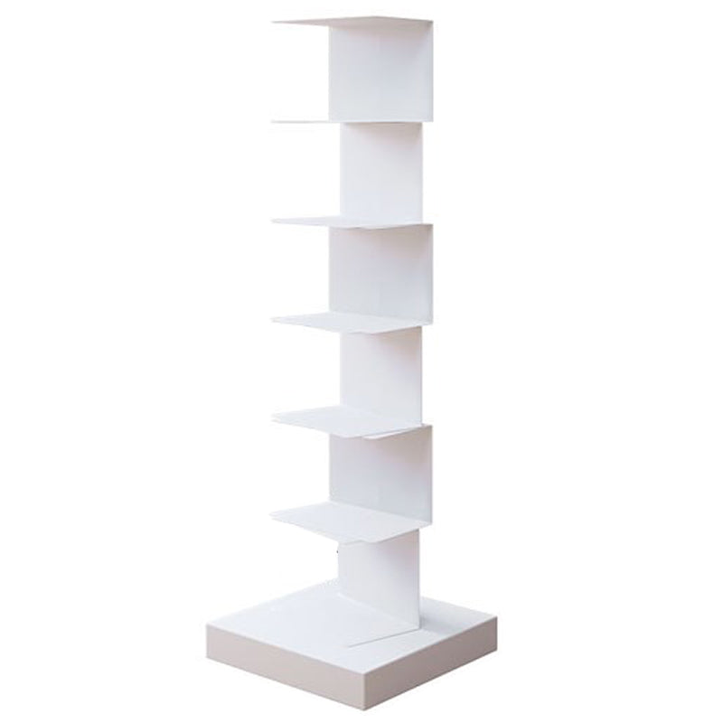 Invisible Bookshelf Open Back Contemporary Style Bookcase for Home and Office 13.8"L x 13.8"W x 42.9"H White Clearhalo 'Bookcases' 'furn' 'furn_bookcases' 'Furniture' 'furniture_bookcases' 'kitchen' 'kitchen_bookcases' 'Living Room Furniture' 'Office Furniture' 4844358