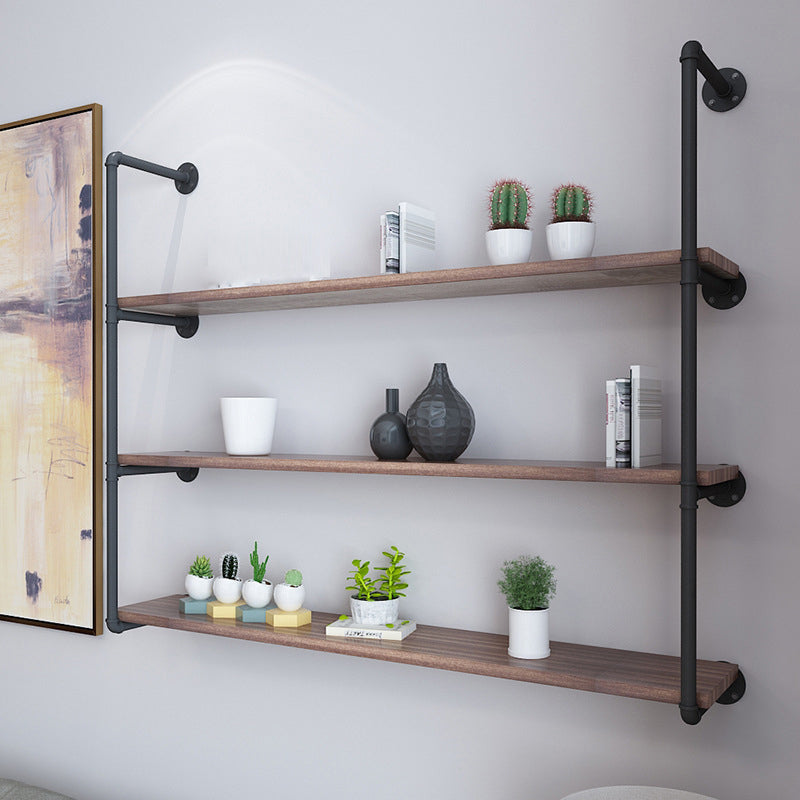 Wall Mounted Bookshelf Industrial Style Solid Wood Bookcase for Home Office 47"L x 8"W x 35"H Clearhalo 'Bookcases' 'furn' 'furn_bookcases' 'Furniture' 'furniture_bookcases' 'kitchen' 'kitchen_bookcases' 'Living Room Furniture' 'Office Furniture' 4844717