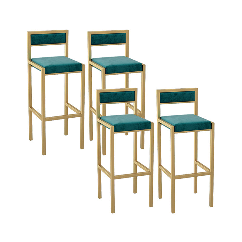 Scandinavian Upholstered Bar Stools for Kitchen Armless Square Stools Gold 4 Piece Set Clearhalo 'Bar Furniture' 'Bar Stools' 'bar_stools' 'furn' 'furn_bar_stools' 'Furniture' 'furniture_bar_stools' 'Kitchen & Dining Furniture' 4850325