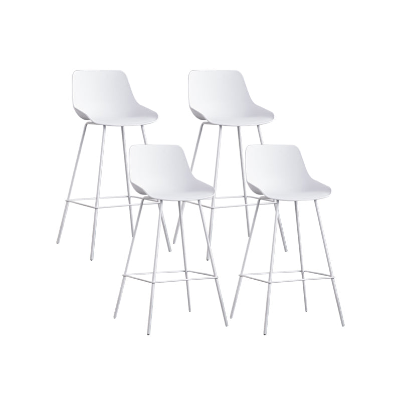 Contemporary Style Bar-stool Plastic Counter Bar Stool for Kitchen Bar with Metal Legs White 4 Piece Set Clearhalo 'Bar Furniture' 'Bar Stools' 'bar_stools' 'furn' 'furn_bar_stools' 'Furniture' 'furniture_bar_stools' 'Kitchen & Dining Furniture' 4850379