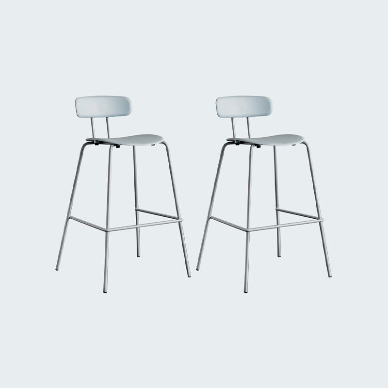 Modern Bar-stool Plastic Counter Bar Stool for Kitchen Bar with Metal Legs Blue 2 Piece Set Bar Stool(30"H) Clearhalo 'Bar Furniture' 'Bar Stools' 'bar_stools' 'furn' 'furn_bar_stools' 'Furniture' 'furniture_bar_stools' 'Kitchen & Dining Furniture' 4850487