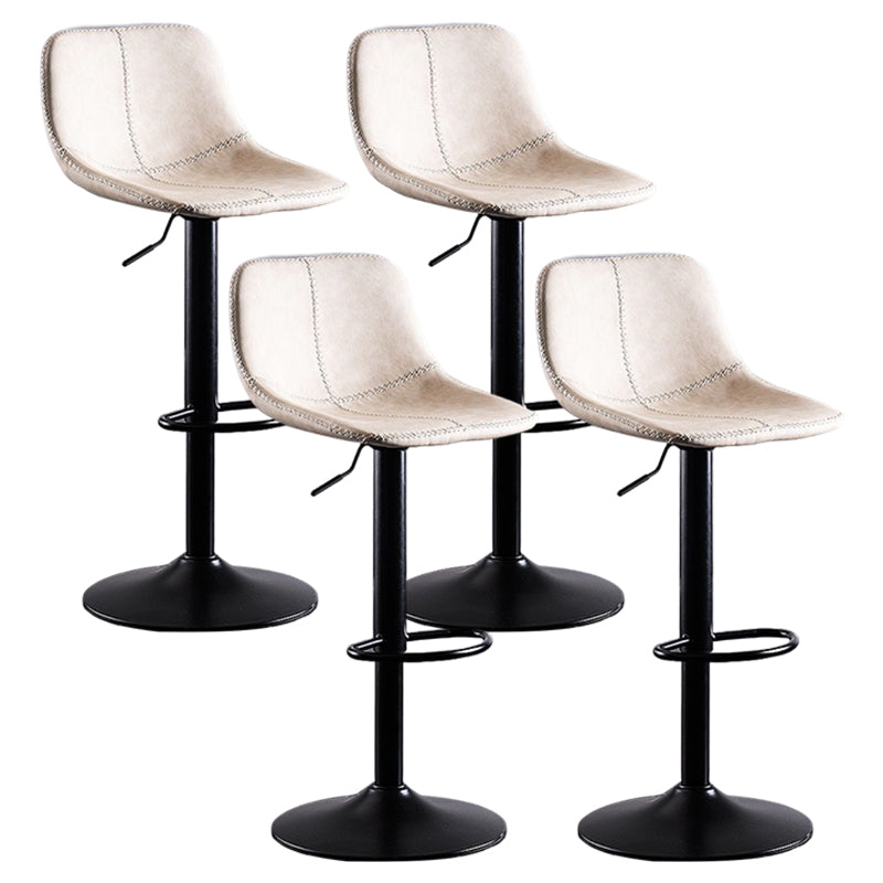 Industrial Bar and Counter Stool Low Back Stool with Pedestal Base in Black White 4 Piece Set Clearhalo 'Bar Furniture' 'Bar Stools' 'bar_stools' 'furn' 'furn_bar_stools' 'Furniture' 'furniture_bar_stools' 'Kitchen & Dining Furniture' 4850863