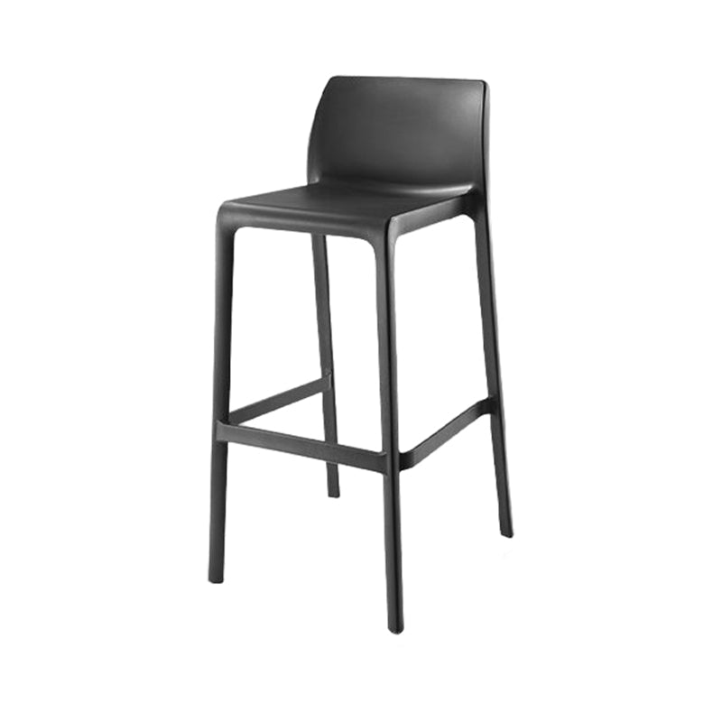 Scandinavian Style Plastic Armless Barstools Stackable Stools for Home Black 1 Piece Clearhalo 'Bar Furniture' 'Bar Stools' 'bar_stools' 'furn' 'furn_bar_stools' 'Furniture' 'furniture_bar_stools' 'Kitchen & Dining Furniture' 4851165