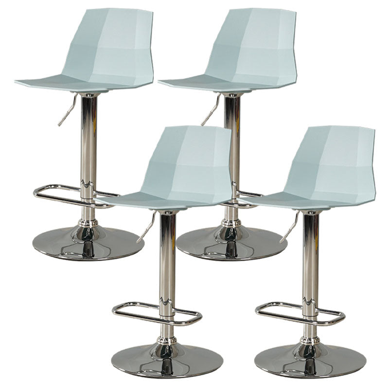 Contemporary Swivel Adjustable Height Stool Matte Finish Plastic Home Barstool Turquoise Set of 4 Clearhalo 'Bar Furniture' 'Bar Stools' 'bar_stools' 'Furniture' 'furniture_bar_stools' 'Kitchen & Dining Furniture' 4851717
