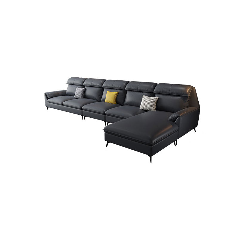 High Back Faux leather Pillow Top Arm Sofa and Sectional with Wear resistant 153.5"L x 67"W x 39"H Clearhalo 'furn' 'furn_sectionals' 'Furniture' 'furniture_sectionals' 'kitchen' 'kitchen_sectionals' 'Living Room Furniture' 'Sectionals' 4855518