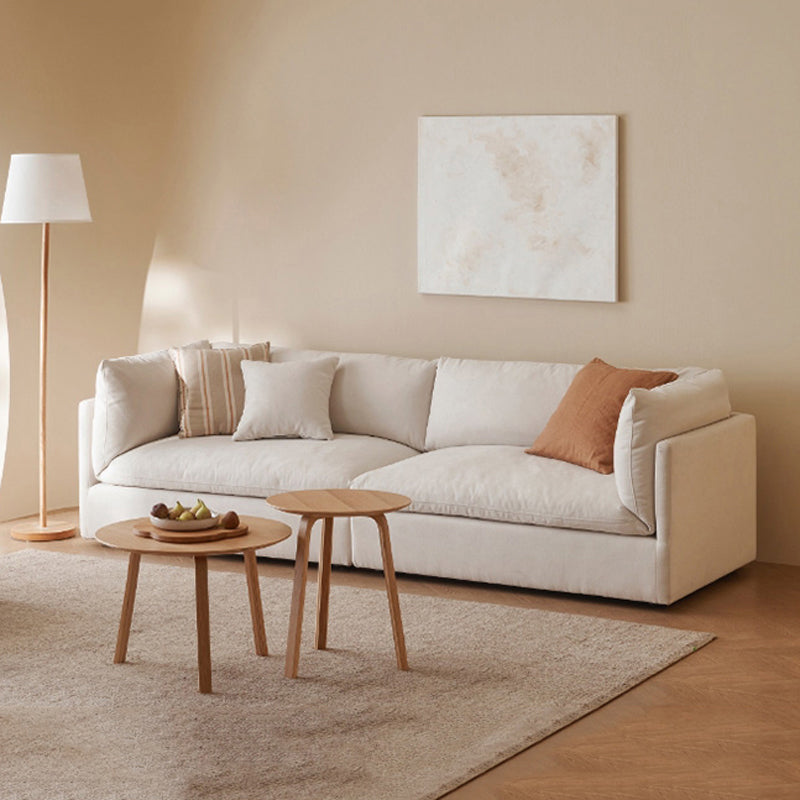 Pillow Top Arm Loveseat Sponge/Down Filled Cushions Sofa with Loose Back 71"L x 35"W x 29"H Off-White Clearhalo 'furn' 'furn_sofas' 'Furniture' 'furniture_sofas' 'Living Room Furniture' 'Sofa' 'sofas' 4858022