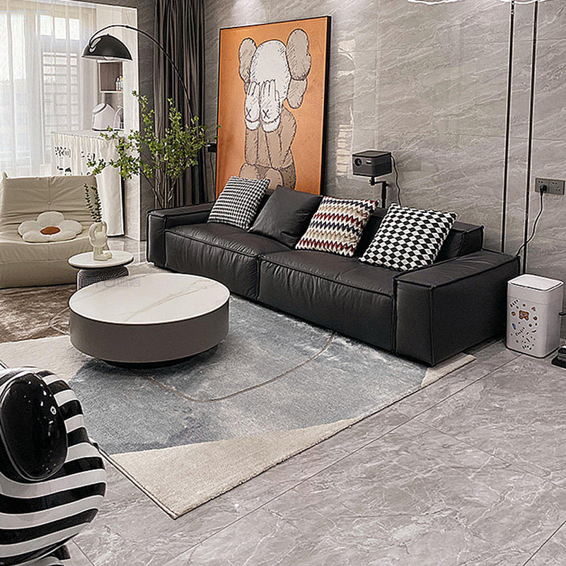 Sewn Pillow Back Settee Square Arm Sofa Couch in Black for Living Room 110"L x 37"W x 26"H Latex Clearhalo 'furn' 'furn_sofas' 'Furniture' 'furniture_sofas' 'Living Room Furniture' 'Sofa' 'sofas' 4858034