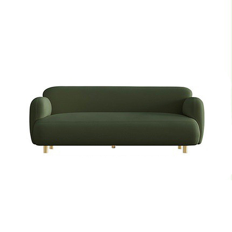 Scandinavian Faux Leather Sofa Beige/Orange/Green Loveseat for Apartment 83"L x 31.5"W x 28"H Green Clearhalo 'furn' 'furn_sofas' 'Furniture' 'furniture_sofas' 'Living Room Furniture' 'Sofa' 'sofas' 4858532