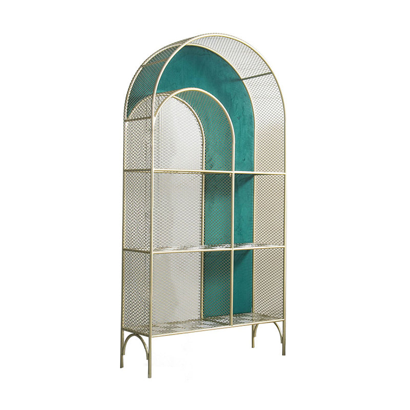 Glam Style Vertical Bookshelf Metal 3-shelf Bookcase for Home Use Green Clearhalo 'Bookcases' 'furn' 'furn_bookcases' 'Furniture' 'furniture_bookcases' 'Office Furniture' 4859013