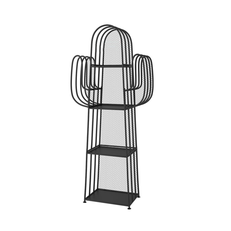59"H Scandinavian Style Bookshelf Metal Shelf Bookcase for Home Use Black Clearhalo 'Bookcases' 'furn' 'furn_bookcases' 'Furniture' 'furniture_bookcases' 'Office Furniture' 4859021