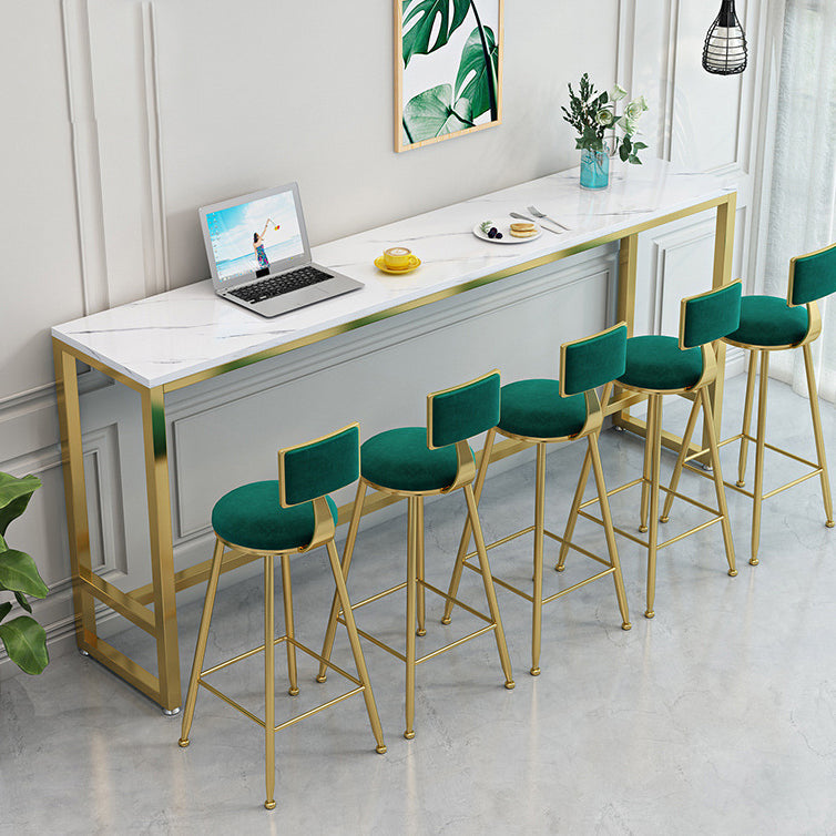 Modern Bar Dining Table Rectangle Bar Table with Trestle Base 94.5"L x 15.7"W x 41.3"H Without Chairs Clearhalo 'Bar Furniture' 'Bar Tables' 'bar_tables' 'furn' 'furn_bar_tables' 'Furniture' 'furniture_bar_tables' 'Kitchen & Dining Furniture' 4861662