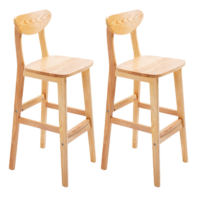 Scandinavian Matte Finish Upholstered Counter Height Stool Home Solid Wood Bar Stool Wood Natural 2 Piece Set Clearhalo 'Bar Furniture' 'Bar Stools' 'bar_stools' 'furn' 'furn_bar_stools' 'Furniture' 'furniture_bar_stools' 'Kitchen & Dining Furniture' 4861753