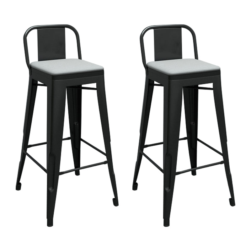 Industrial Footrest Iron Bar Stool Matte Finish Restaurant Stool Black-Gray 2 Piece Set Bar Stool(30"H) Clearhalo 'Bar Furniture' 'Bar Stools' 'bar_stools' 'furn' 'furn_bar_stools' 'Furniture' 'furniture_bar_stools' 'Kitchen & Dining Furniture' 4861819