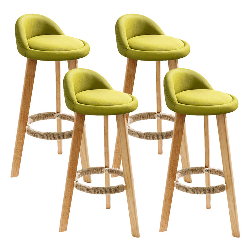 Scandinavian Coffee Shop Low Back Stool Matte Finish Upholstered Bar Stools Green 4 Piece Set Clearhalo 'Bar Furniture' 'Bar Stools' 'bar_stools' 'furn' 'furn_bar_stools' 'Furniture' 'furniture_bar_stools' 'Kitchen & Dining Furniture' 4862184