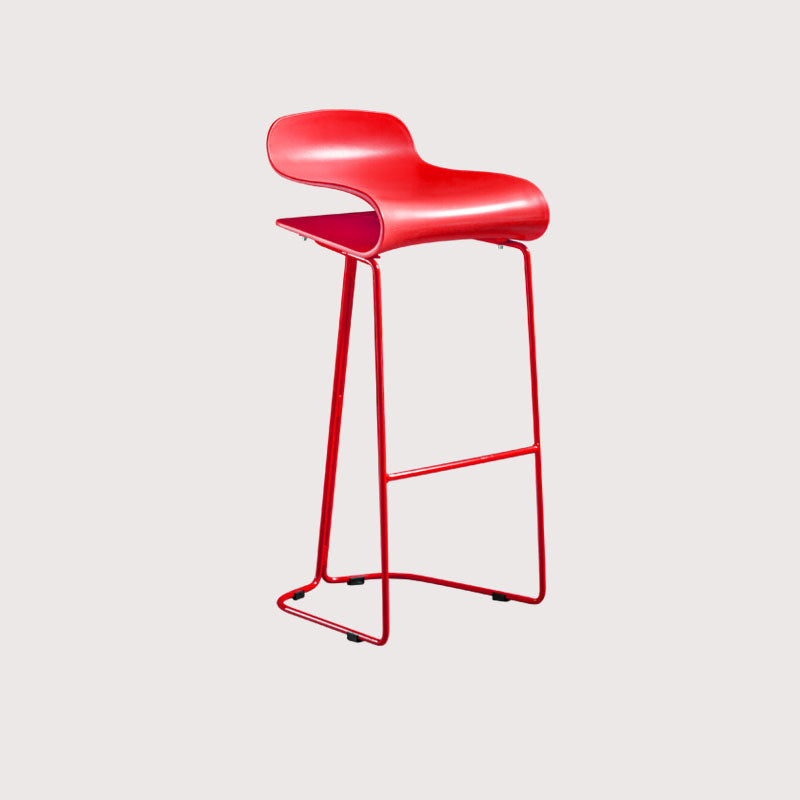 Modern Living Room Footrest Stool Matte Finish Plastic Barstool Red 1 Piece Clearhalo 'Bar Furniture' 'Bar Stools' 'bar_stools' 'furn' 'furn_bar_stools' 'Furniture' 'furniture_bar_stools' 'Kitchen & Dining Furniture' 4862774
