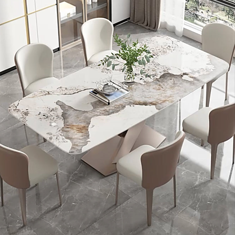 1/2/5/7 Pieces Contemporary Dining Room Set Rectangle Table Dining Set 7 Pieces: Table, 6 Chairs Clearhalo 'Dining Room Sets' 'Dining Tables & Seating' 'dining_room_set' 'furn' 'furn_dining_room_set' 'Furniture' 'furniture_dining_room_set' 'Kitchen & Dining Furniture' 4862875