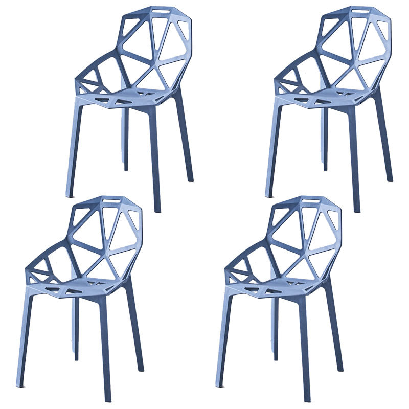 Contemporary Style Stackable Chairs Dining Plastic Arm Chairs for Kitchen Gray-Blue 4 Piece Set Clearhalo 'Dining Chairs' 'Dining Tables & Seating' 'dining_chair' 'furn' 'furn_dining_chair' 'Furniture' 'furniture_dining_chair' 'Kitchen & Dining Furniture' 4864180