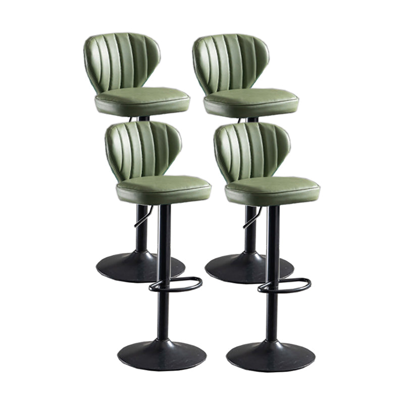 Modern Adjustable Height Swivel Barstool Restaurant Leather Stool Green 4 Piece Set Clearhalo 'Bar Furniture' 'Bar Stools' 'bar_stools' 'furn' 'furn_bar_stools' 'Furniture' 'furniture_bar_stools' 'Kitchen & Dining Furniture' 4875579