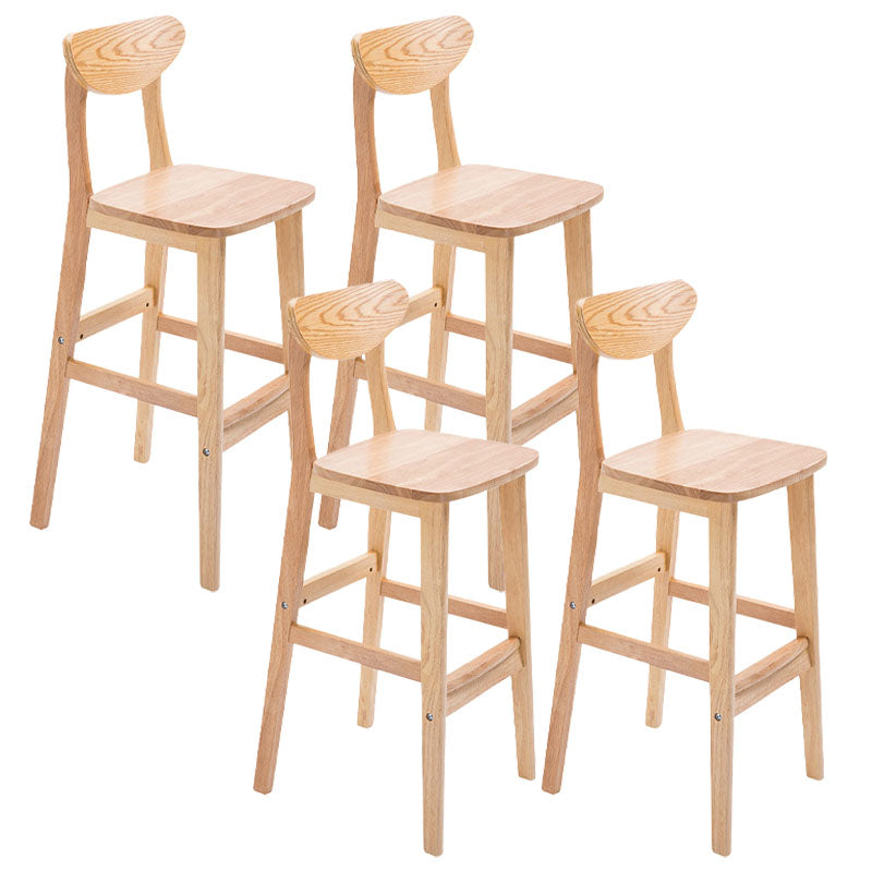 Scandinavian Milk Tea Shop Footrest Stool Matte Finish Solid Wood Bar Stool 4 Piece Set Clearhalo 'Bar Furniture' 'Bar Stools' 'bar_stools' 'furn' 'furn_bar_stools' 'Furniture' 'furniture_bar_stools' 'Kitchen & Dining Furniture' 4875653