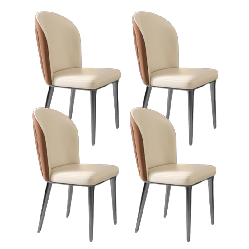 Nordic Glam Style Chair Dining Armless Metal Chairs for Kitchen Orange White 4 Piece Set Clearhalo 'Dining Chairs' 'Dining Tables & Seating' 'dining_chair' 'furn' 'furn_dining_chair' 'Furniture' 'furniture_dining_chair' 'Kitchen & Dining Furniture' 4877191